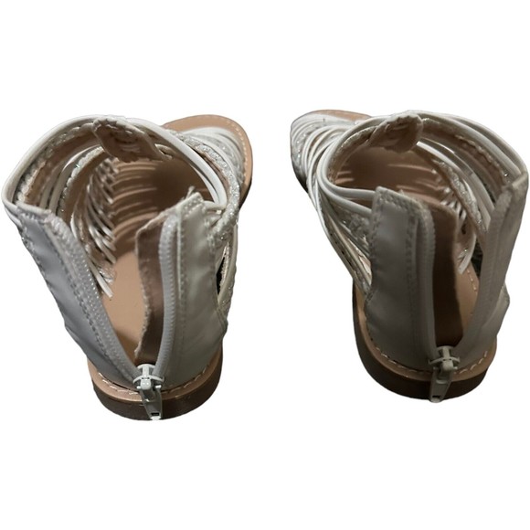 Olive & Edie Remie White Gladiator Strappy Zip Sandals Big Girl Size 1 Youth New - Picture 8 of 16